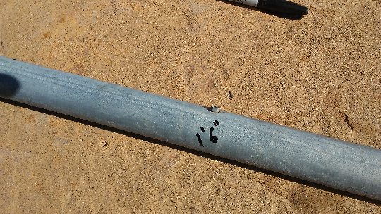 ham radio antenna mast Put a small screw 1 ft. 6 in. down from the top of the 1-1/4 in. Conduit. This is the stop for the 1-3/8 in. Top Rail