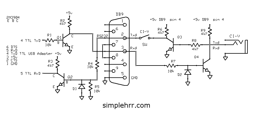 ham-radio-remote-accessory-rs232-ci-v-level-converter-module-schematic-icom-yaesu-alinco