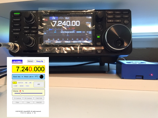 Simple Remote Ham Radio Station Setup - Icom IC-7300 - Raspberry Pi - SimpleHRR ham radio remote web app.