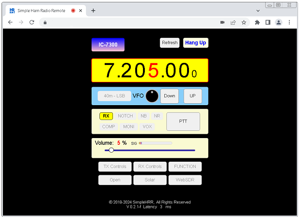 ham radio remote simplehrr web app user interface radio controls raspberry pi icom yaesu kenwood photo-02