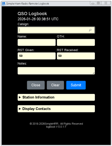 Ham radio remote station log book qso pota sota user interface adif log format